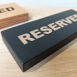 Reserved Sign for Restaurants Cafes, Wooden Tabletop Sign Customizable ...