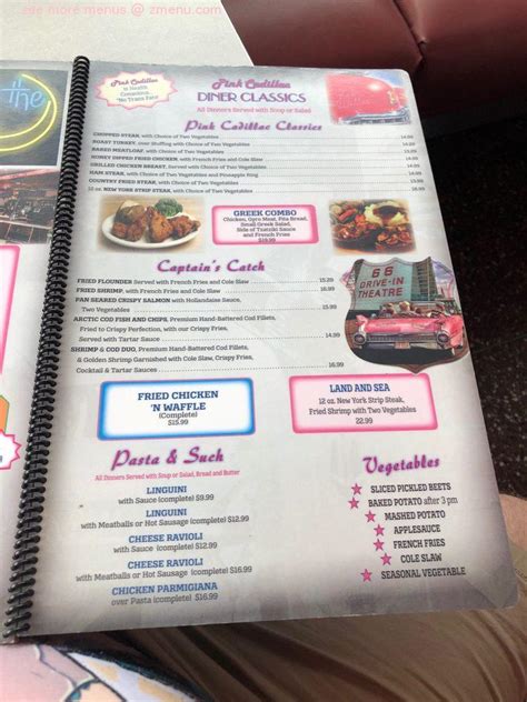 Online Menu of The Pink Cadillac Diner Restaurant, Wildwood, New Jersey ...