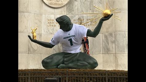 'Spirit of Detroit' statue gets big Michigan State jersey