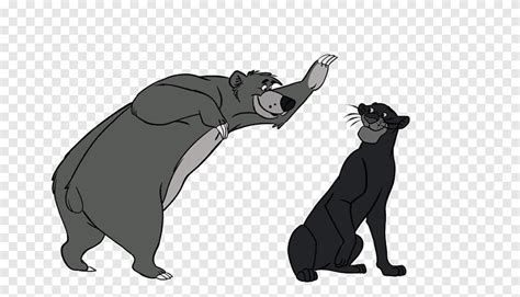 Free download | Bear and panther illustration, The Jungle Book Bagheera Baloo Akela Mowgli, the ...