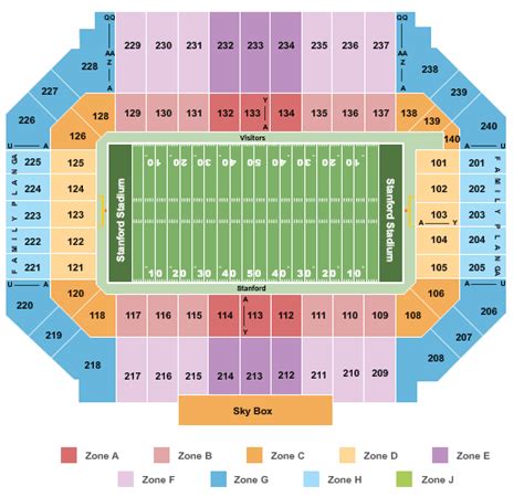 Stanford Stadium Seating Chart + Rows, Seats and Club Seats