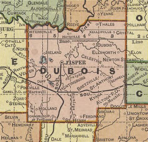 Dubois County, Indiana, 1908 Map, Jasper