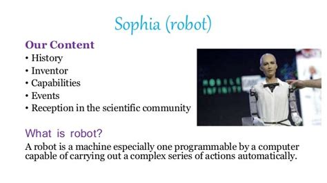 Presentation About Sophia the robot