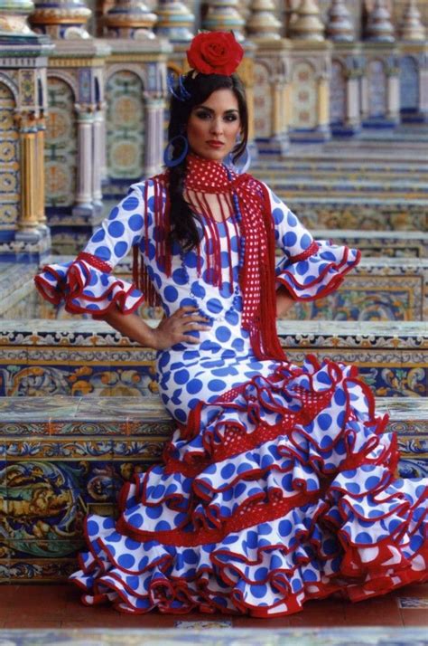 photo ... woman wearing a dress typical of traditional Sevillanas ...