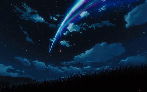 Anime Kimi no na wa in the dark with rainbows and clouds 8K wallpaper ...