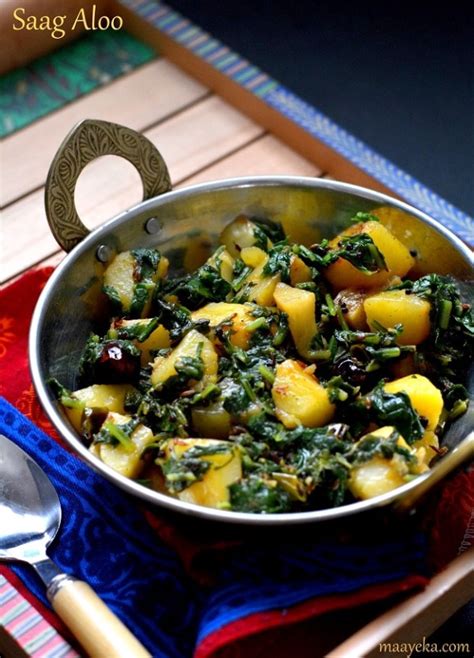 Saag Aloo Recipe, How To Make Saag Aloo » Maayeka