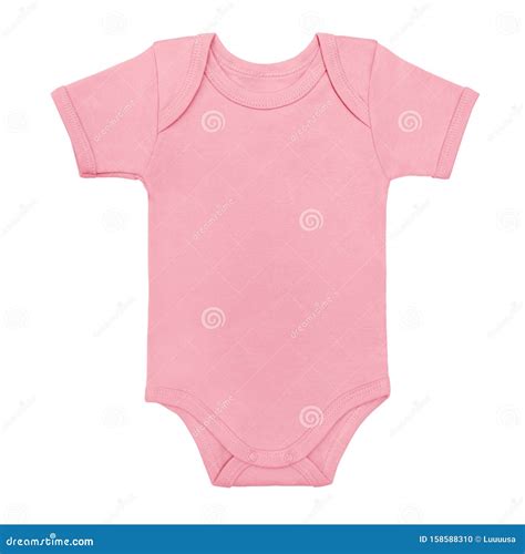 Pink Baby Girl Shirt Bodysuit With Short Sleeve Isolated On A White Background. Mock Up For ...