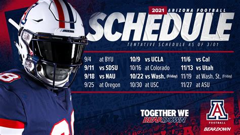 2021 Arizona Football schedule revealed : r/UofArizona