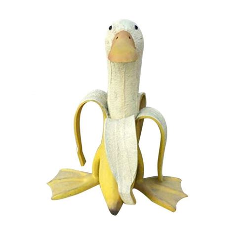 Banana Duck Sculpture, Whimsical Banana Duck Yard Art, Creative Banana ...