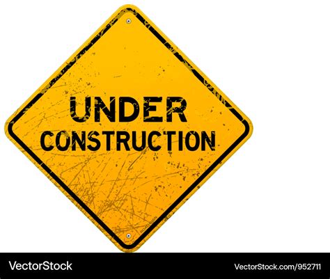 Dirty under construction sign Royalty Free Vector Image