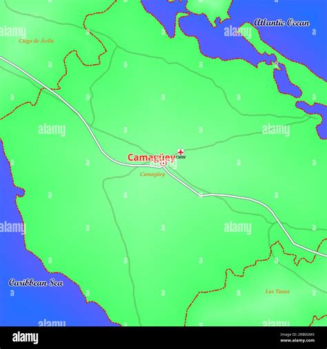 Map of Camagüey City in Cuba Stock Photo - Alamy