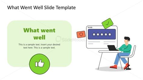 What Went Well PPT Slide with Human Illustration - SlideModel