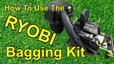 How To Use the RYOBI Bagging Kit on the Zero Turn Electric Mower ...