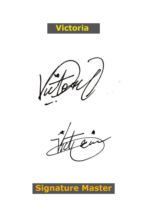 V letter Signature Style-Victoria