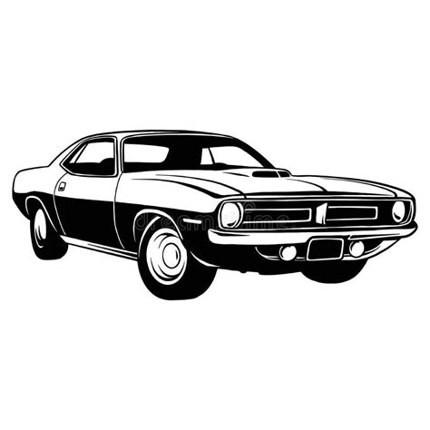 Classic Sport Car, Muscle Car, Vintage Car, Stencil, Silhouette, Vector Clip Art for Tshirt and ...