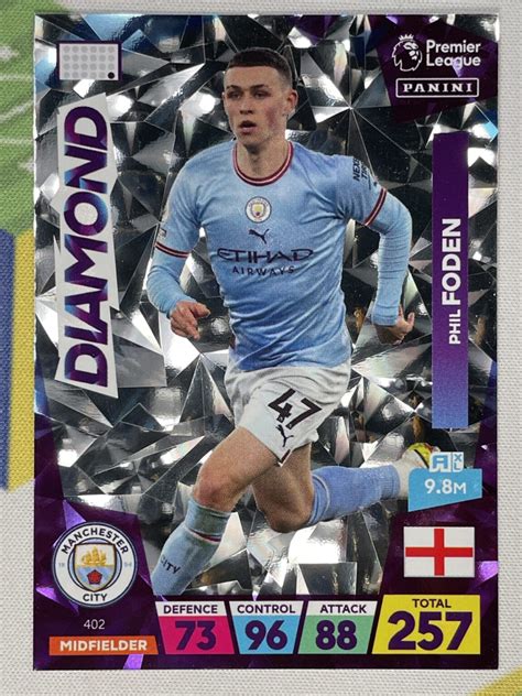 402 Phil Foden Manchester City Diamond Panini Premier League Adrenalyn ...