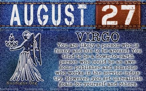 August 27 Zodiac Horoscope Birthday Personality - SunSigns.Org