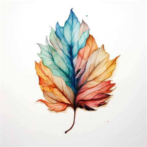 Premium AI Image | Watercolor leaf pattern on white background