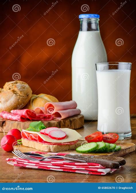 Breakfast with Milk stock photo. Image of vegetables - 65802670