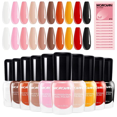 Amazon.com : Morovan Nail Polish Set - 10 Colors Pink Brown Nail Polish Oil-based Nail Polish ...