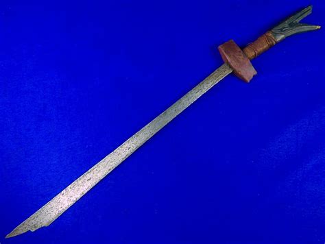 Antique Old Philippines Philippine 19 Century Large Kampilan Sword Swo ...