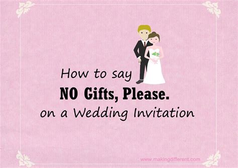 How to say "no gifts please" on the wedding invitation? | Wedding ...