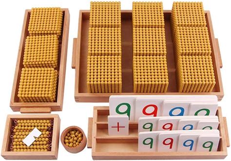 Amazon.com: Kghios Montessori Golden Beads Materials Decimal System ...