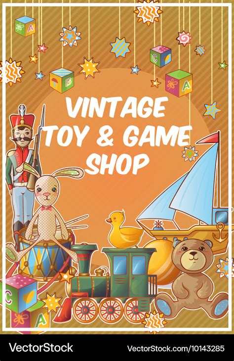 Toys shop poster Royalty Free Vector Image - VectorStock