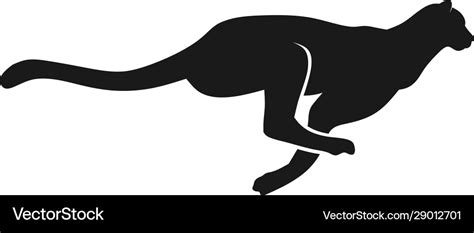 Running cheetah silhouette monochrome color Vector Image