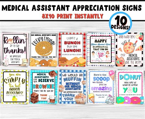 Medical Assistant Appreciation Week Printable Sign Bundle 10 Designs ...