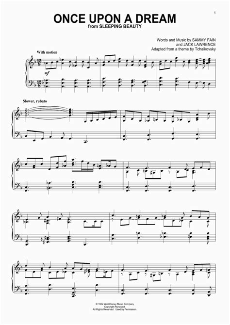 Once Upon A Dream Piano Sheet Music | OnlinePianist