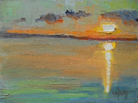 Palette Knife Painters, International: Abstract Seascape, Abstract Sunset, Daily Painting, Small ...