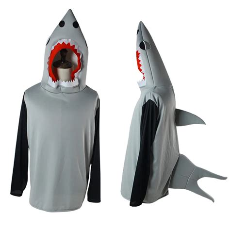 Adult Shark Halloween Costume Mascot Hoodie Party costume cosplay shark ...