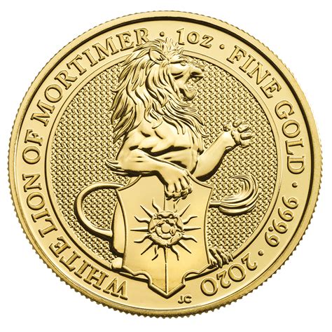 White Lion of Mortimer Queens Beast | 1oz Gold Coin In Stock