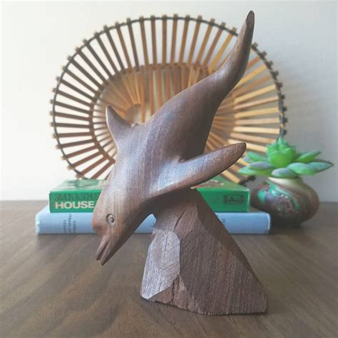 Wooden dolphin figurine | Etsy