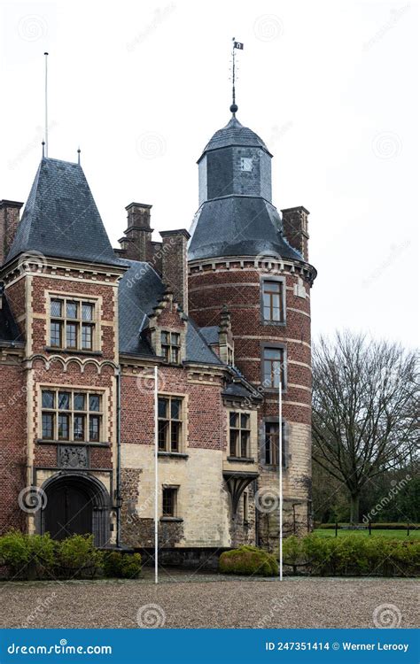 Mheer, Limburg, the Netherlands - the Castle Facade and Towers, a Brick ...