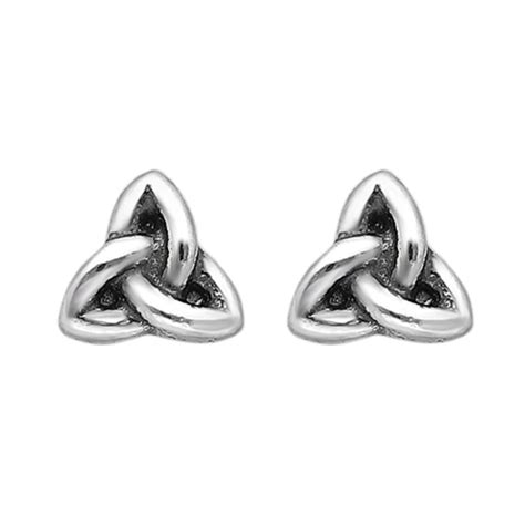 Celtic Trinity Knot Stud Earrings In Sterling Silver - 4mm