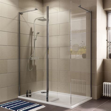 Cooke & Lewis Luxuriant Rectangular Shower Enclosure, Tray & Waste Pack (W)1400mm (D)880mm ...