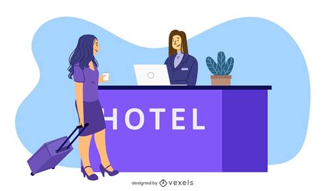 Hotel Reception Illustration Vector Download