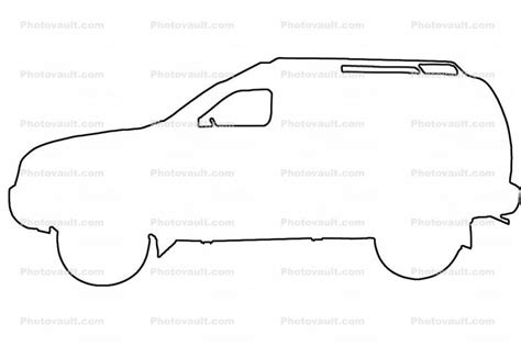 SUV outline, automobile, line drawing, shape, Photo