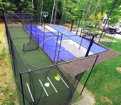 Awesome multi #cre8tive lawn Sport courts or one you choose! Batting cages provide hours of bas ...