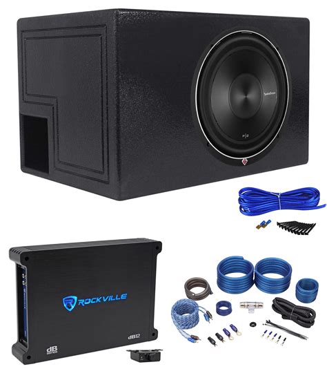 Rockford Fosgate P2D4-12 12" Subwoofer+Vented Enclosure+500W Amplifier+Amp Kit - Walmart.com