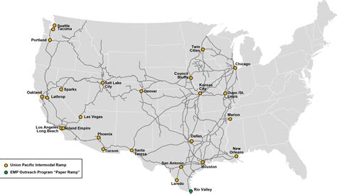 UP: Intermodal Facilities Map