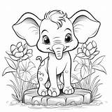 Coloring Pages Of Baby Elephants sketch template