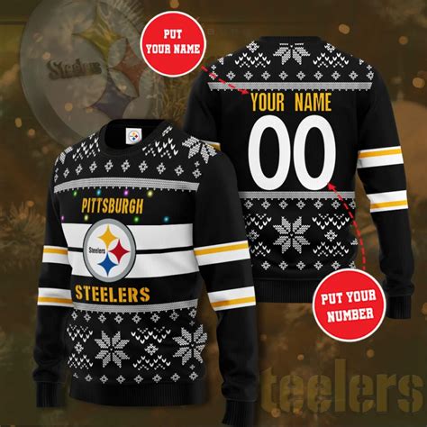 Personalized Pittsburgh Steelers Football Ugly Christmas Sweater - RobinPlaceFabrics