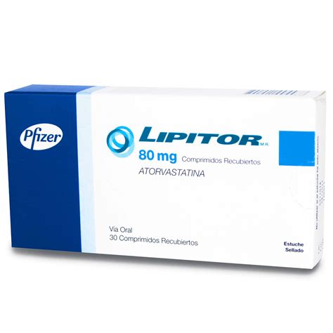 Lipitor Atorvastatina 80 mg 30 Comprimidos Recubiertos | Farmacias Cruz Verde