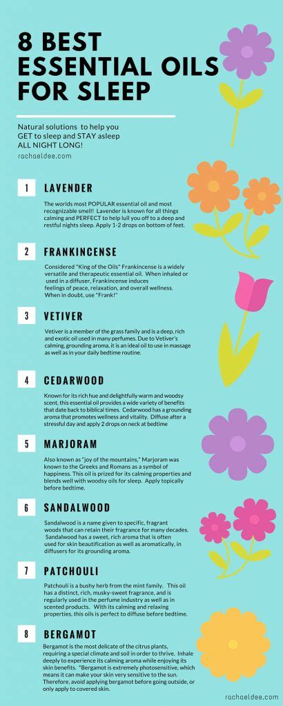 8 Most Effective Essential Oils For Better Sleep And Relaxation Infographic