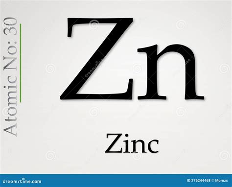 Zinc Chemical Element Symbol on Light Background Stock Illustration ...