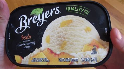 Breyers Ice Cream - Peach Vanilla (Low Calorie) - YouTube