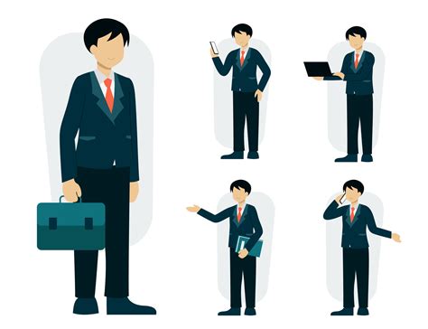 Set of working man in cartoon charactor vector illustration 2917894 Vector Art at Vecteezy